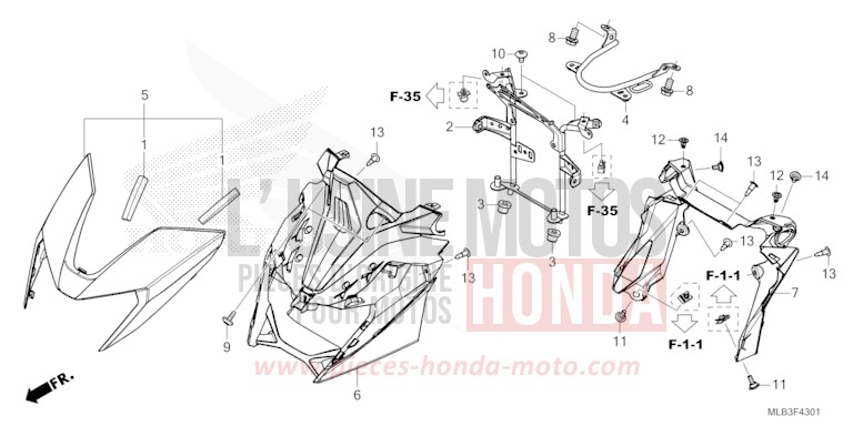 AUVENT PHARE (CB750AS/T/ACT) de Hornet 750 GLINT WAVE BLUE METALLIC (B197) de 2025